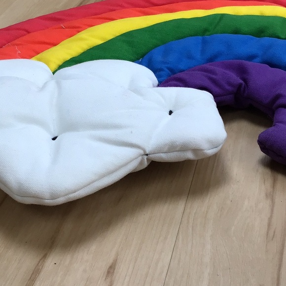 Vintage Handmade Quilted Puffy Rainbow & Clouds Wall Wall Hanging Decor - Picture 6 of 8